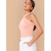 imageFloerns Womens Solid Criss Cross Halter Top Sleeveless Tee ShirtLight Pink