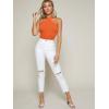 imageFloerns Womens Solid Criss Cross Halter Top Sleeveless Tee ShirtOrange