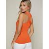 imageFloerns Womens Solid Criss Cross Halter Top Sleeveless Tee ShirtOrange
