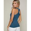 imageFloerns Womens Solid Criss Cross Halter Top Sleeveless Tee ShirtTeal Blue