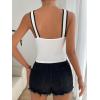 imageFloerns Womens Solid Criss Cross Halter Top Sleeveless Tee ShirtWhite Cream