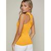 imageFloerns Womens Solid Criss Cross Halter Top Sleeveless Tee ShirtYellow Solid