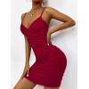 imageFloerns Womens Twist Front Ruched Sleeveless Bodycon Mini DressBurgundy Pure