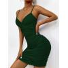imageFloerns Womens Twist Front Ruched Sleeveless Bodycon Mini DressForest Green