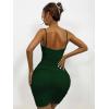 imageFloerns Womens Twist Front Ruched Sleeveless Bodycon Mini DressForest Green