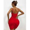 imageFloerns Womens Twist Front Ruched Sleeveless Bodycon Mini DressRed