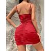 imageFloerns Womens Twist Front Ruched Sleeveless Bodycon Mini DressRed Pure
