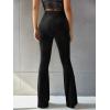 imageFloerns Womens Velvet Elastic Waist Flare Leg Palazzo Long Pants TrousersBlack