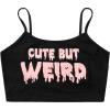 imageFloerns Womens Plus Size Graphic Print Spaghetti Strap Crop Cami Tank TopBlack