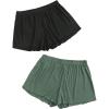 imageFloerns Womens Plus Size Solid Pajama Shorts 2 Pack Soft Lounge Sleep ShortsBlack Dark Green