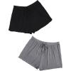 imageFloerns Womens Plus Size Solid Pajama Shorts 2 Pack Soft Lounge Sleep ShortsBlack Grey Solid