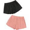 imageFloerns Womens Plus Size Solid Pajama Shorts 2 Pack Soft Lounge Sleep ShortsBlack Pink Multi