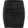 imageFloerns Womens Plus Size Stretchy Faux Leather Ruched Bodycon Mini SkirtBlack