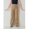 imageFloerns Girls High Waisted Straight Leg Jeans Denim Long Pants with PocketKhaki