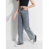 imageFloerns Girls High Waisted Straight Leg Jeans Denim Long Pants with PocketLight Grey