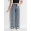 imageFloerns Girls High Waisted Straight Leg Jeans Denim Long Pants with PocketLight Grey