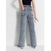 imageFloerns Girls High Waisted Straight Leg Jeans Denim Long Pants with PocketLight Grey