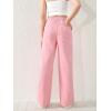 imageFloerns Girls High Waisted Straight Leg Jeans Denim Long Pants with PocketPink