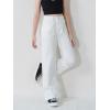 imageFloerns Girls High Waisted Straight Leg Jeans Denim Long Pants with PocketWhite