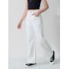 imageFloerns Girls High Waisted Straight Leg Jeans Denim Long Pants with PocketWhite