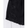 imageFloerns Girls Ripped Raw Trim Shorts High Waist Straight Leg Denim ShortsBlack