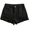 imageFloerns Girls Ripped Raw Trim Shorts High Waist Straight Leg Denim ShortsBlack Ink