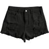 imageFloerns Girls Ripped Raw Trim Shorts High Waist Straight Leg Denim ShortsBlack Ink