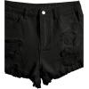 imageFloerns Girls Ripped Raw Trim Shorts High Waist Straight Leg Denim ShortsBlack Ink