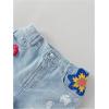 imageFloerns Girls Ripped Raw Trim Shorts High Waist Straight Leg Denim ShortsBlue Floral