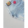 imageFloerns Girls Ripped Raw Trim Shorts High Waist Straight Leg Denim ShortsBlue Floral