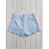 imageFloerns Girls Ripped Raw Trim Shorts High Waist Straight Leg Denim ShortsLight Blue