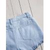 imageFloerns Girls Ripped Raw Trim Shorts High Waist Straight Leg Denim ShortsLight Blue
