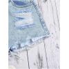 imageFloerns Girls Ripped Raw Trim Shorts High Waist Straight Leg Denim ShortsLight Blue Solid