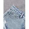 imageFloerns Girls Ripped Raw Trim Shorts High Waist Straight Leg Denim ShortsPale Blue