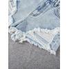 imageFloerns Girls Ripped Raw Trim Shorts High Waist Straight Leg Denim ShortsPale Blue