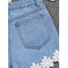 imageFloerns Girls Ripped Raw Trim Shorts High Waist Straight Leg Denim ShortsPastel Blue