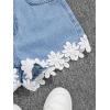 imageFloerns Girls Ripped Raw Trim Shorts High Waist Straight Leg Denim ShortsPastel Blue