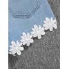 imageFloerns Girls Ripped Raw Trim Shorts High Waist Straight Leg Denim ShortsPastel Blue