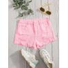 imageFloerns Girls Ripped Raw Trim Shorts High Waist Straight Leg Denim ShortsPink