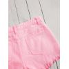 imageFloerns Girls Ripped Raw Trim Shorts High Waist Straight Leg Denim ShortsPink