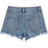 imageFloerns Girls Ripped Raw Trim Shorts High Waist Straight Leg Denim ShortsSky Blue