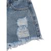 imageFloerns Girls Ripped Raw Trim Shorts High Waist Straight Leg Denim ShortsSky Blue