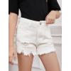 imageFloerns Girls Ripped Raw Trim Shorts High Waist Straight Leg Denim ShortsWhite