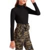 imageFloerns Girls Solid Turtle Neck Long Sleeve Rib Knit Shirt Tee TopBlack