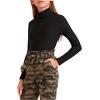 imageFloerns Girls Solid Turtle Neck Long Sleeve Rib Knit Shirt Tee TopBlack
