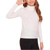 imageFloerns Girls Solid Turtle Neck Long Sleeve Rib Knit Shirt Tee TopWhite