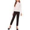 imageFloerns Girls Solid Turtle Neck Long Sleeve Rib Knit Shirt Tee TopWhite