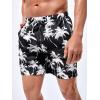 imageFloerns Mens Boho Swim Trunks Graphic Print Drawstring Waist Shorts Bathing SuitA Black and White