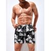 imageFloerns Mens Boho Swim Trunks Graphic Print Drawstring Waist Shorts Bathing SuitA Black and White