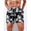 imageFloerns Mens Boho Swim Trunks Graphic Print Drawstring Waist Shorts Bathing SuitA Black and White